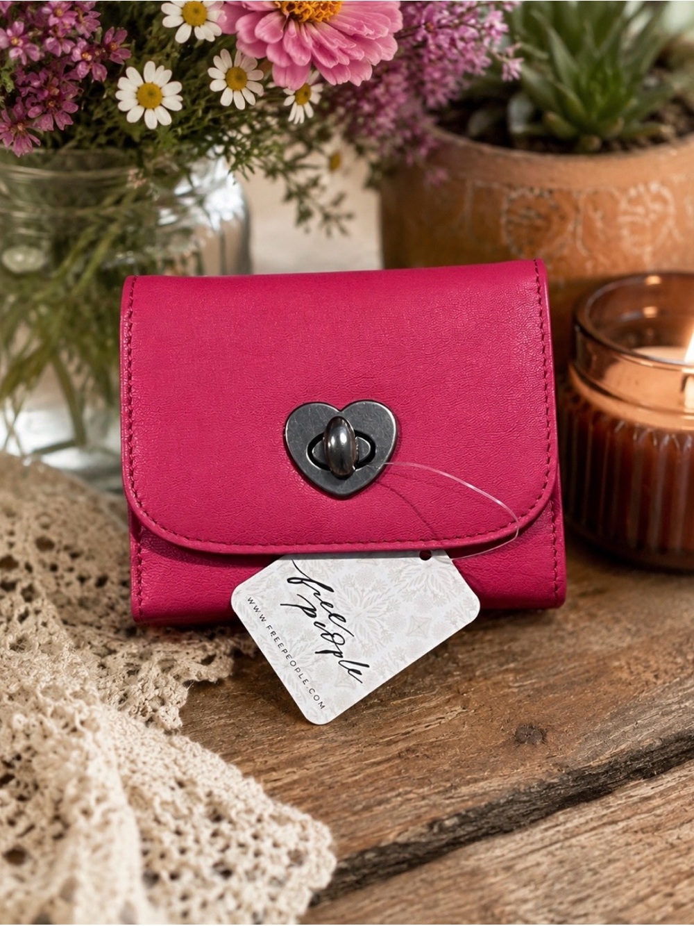 NWT Free People Lock It Up Leather Wallet